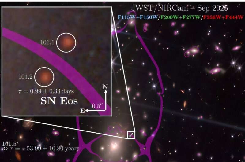 JWST відкрив наднову типу II з раннього Всесвіту