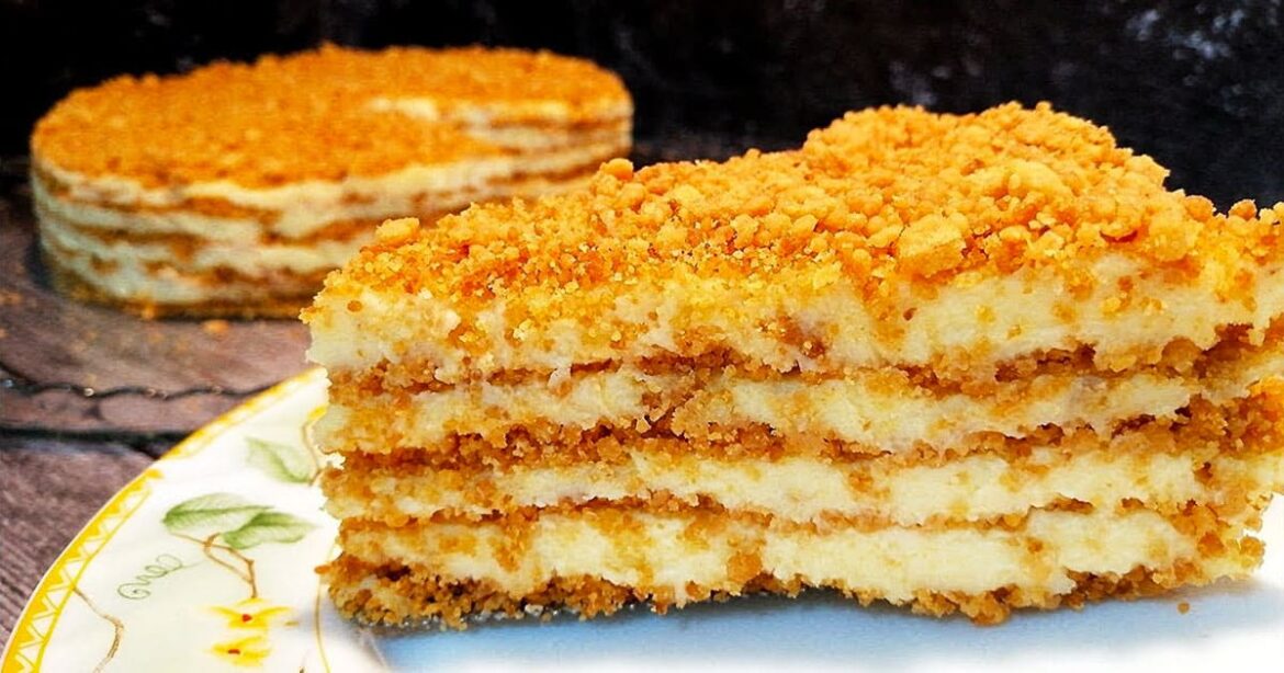 За 15 хв Без духовки, Без печива. Шикарний торт «Пломбір» – на смак 1 в 1 як Наполеон