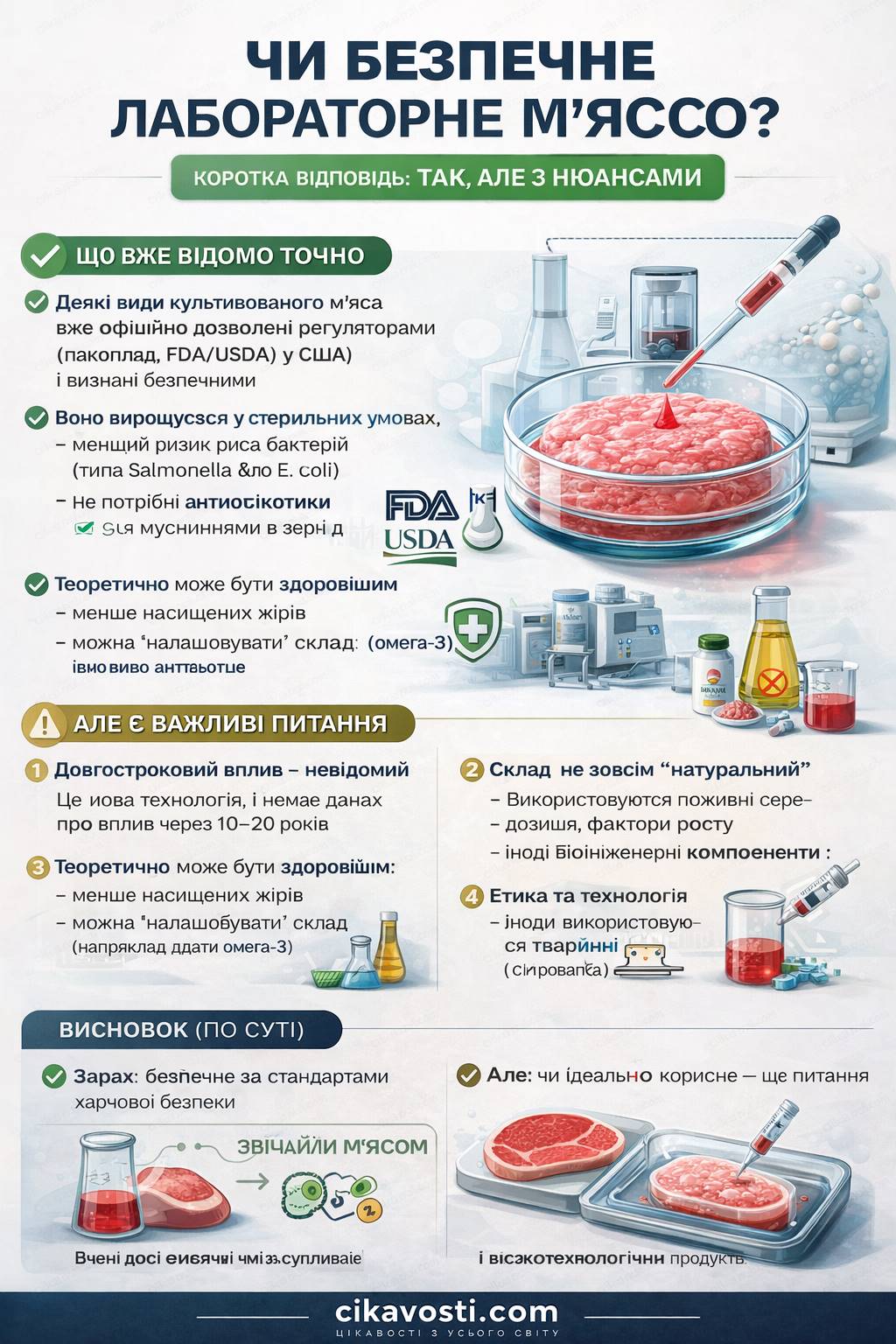 М’ясо з пробірки корисне чи небезпечне — що каже наука у 2026 році