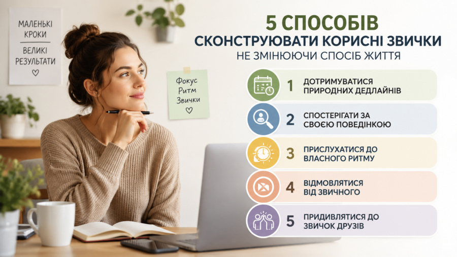 5 способів сформувати корисні звички без кардинальних змін у житті