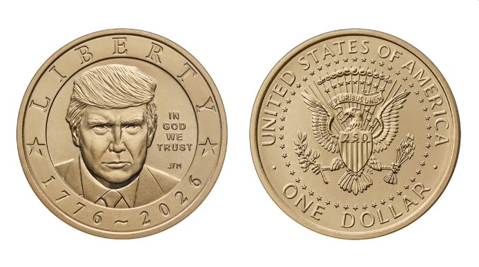 Мінфін США показав золотий долар із портретом Трампа