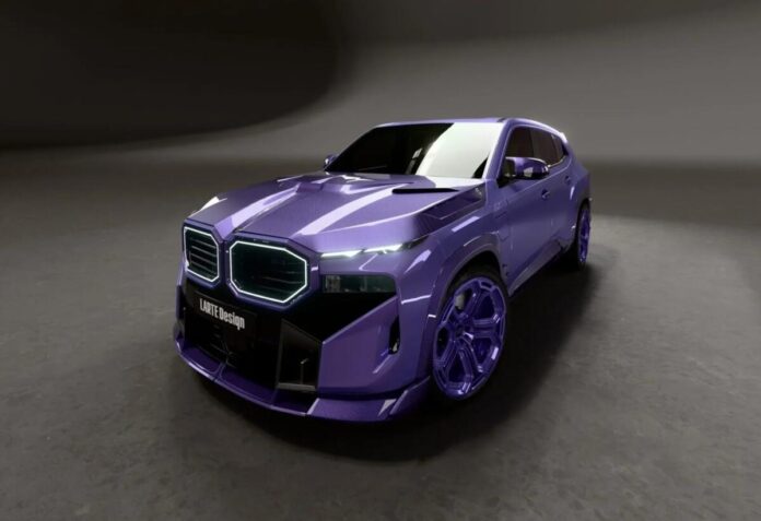 BMW XM перетворили на фіолетовий шоу-кар з екстремальним обвісом